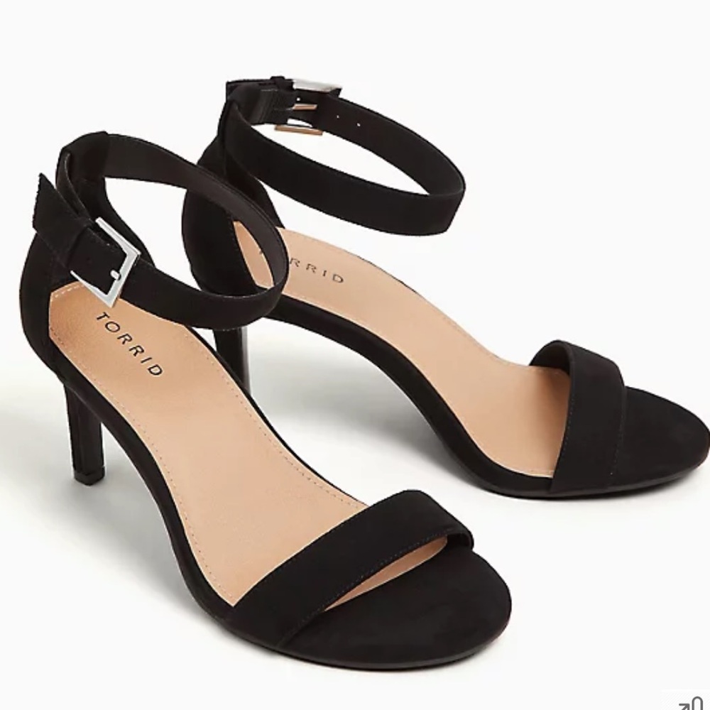 Torrid Black Suede Ankle Strap Heels